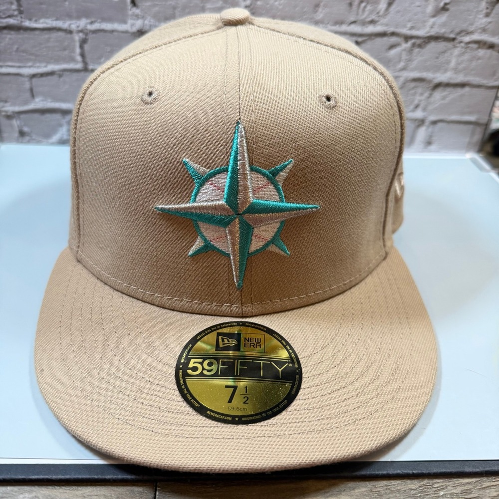 New Era Seattle Mariners 59FIFTY 30th Anniversary Cooperstown Tan Pink UV 7 1/2
